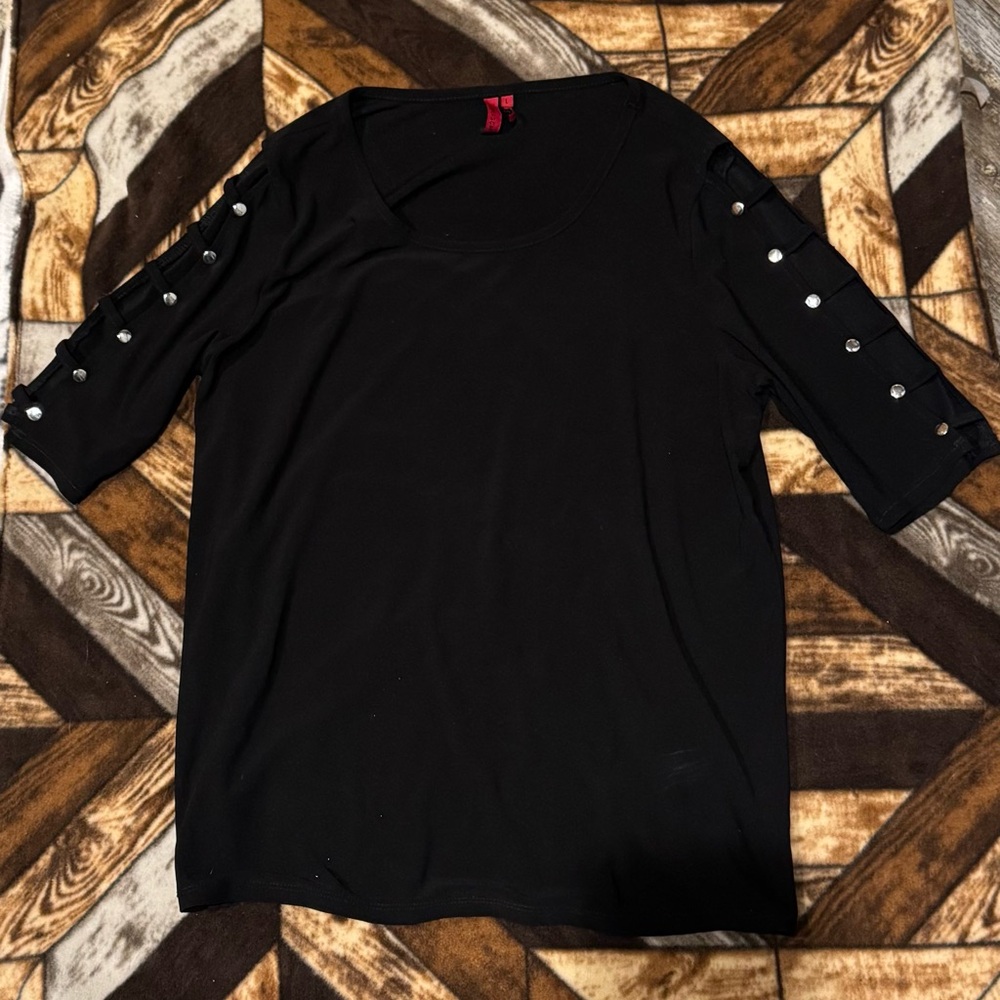 Black Studded Women's Blouse